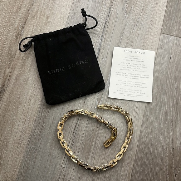 NEW Eddie Borgo Gold Supra Chain Link Collar Necklace Trendy Chunky Classy - Picture 3 of 6